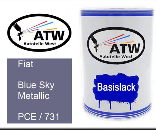 Fiat, Blue Sky Metallic, PCE / 731: 500ml Lackdose, von ATW Autoteile West.